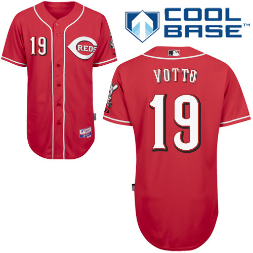 Joey Votto #19 MLB Jersey-Cincinnati Reds Men's Authentic Alternate Red Cool Base Baseball Jersey
